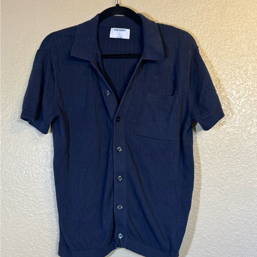 Old Navy Men's Dark Blue Button Down Shirt